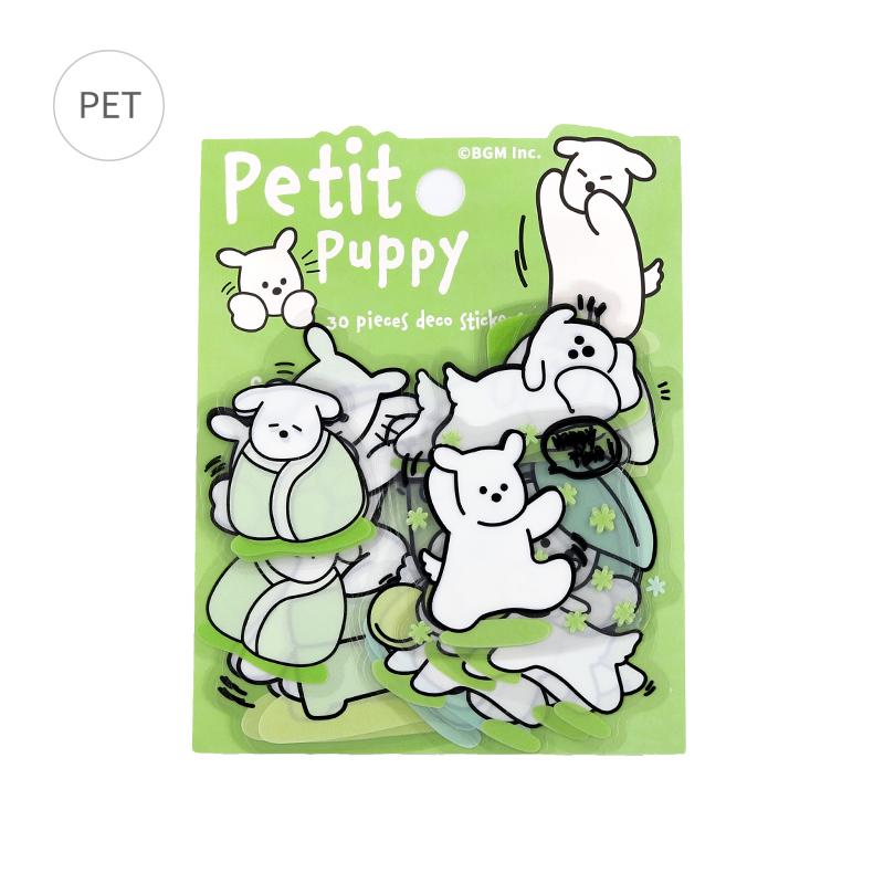 【代購】【BGM】散裝PET貼紙包30入 ‧ 插畫狗狗-綠色