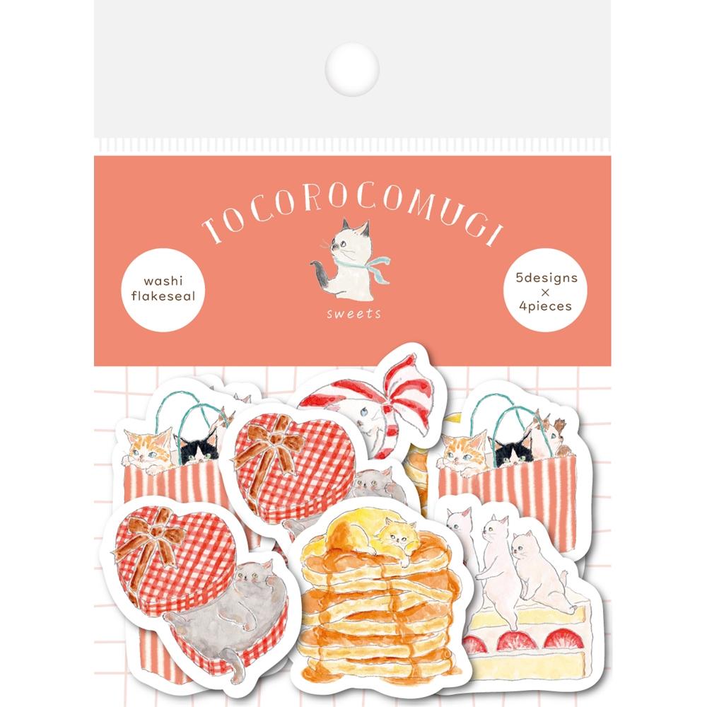 【代購】【日本Wa-Life】TOCOROCOMUGI聯名 散裝和紙貼紙包20入 ‧ sweets