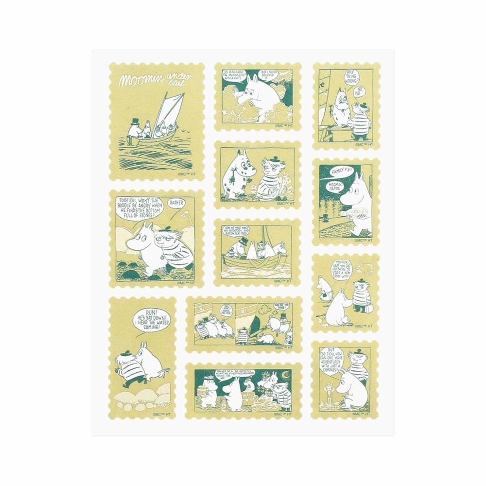 【代購】【日本HIGHTIDE】MOOMIN 郵票風貼紙 ‧ 黃色