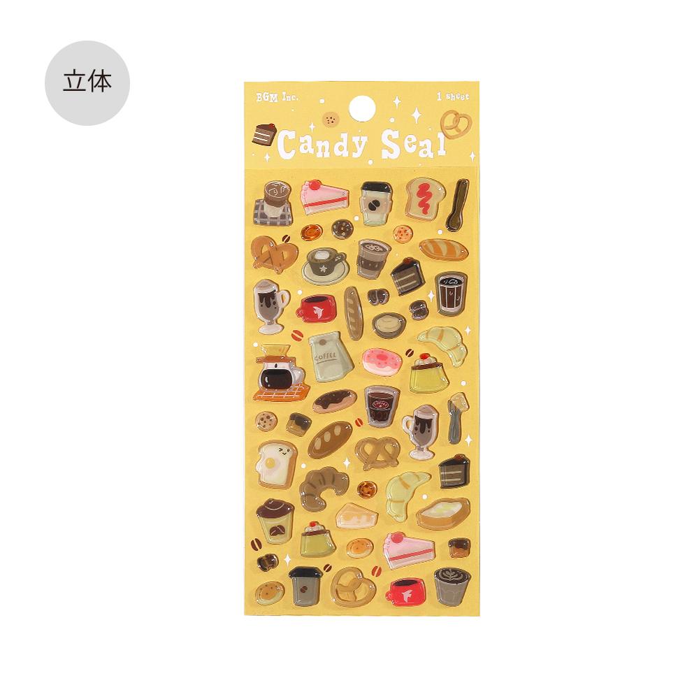 【代購】【日本BGM】Candy立體感貼紙 ‧ 咖啡x麵包