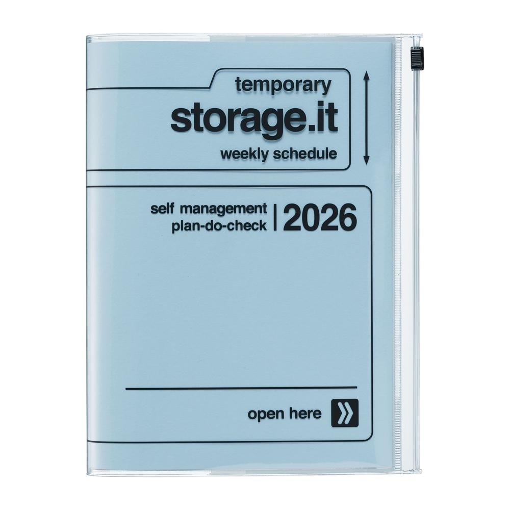 【代購】【日本Mark’s】2026 直式週記事收納手帳A5 ‧ Storage.it/藍
